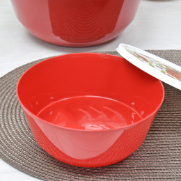 Комплект мисок 3шт 1л, 2л, 3л "Bergamo" с крышками с декором красный