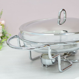 Мармит 2л стеклянный с крышкой нерж, с 2 свечами MB 20883