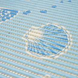 Коврик мерный ПВХ Фотопринт 0,8*15м "Морские звезды и ракушки на голубом" BZ-DMT-1104A080