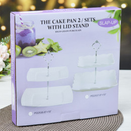 Блюдо 2-х ярусное "Маршмеллоу" d19/24см, h25см