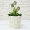 Горшок цветочный Rosemary D200мм 4л с дренажной вставкой с декором белый