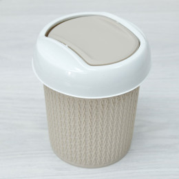 Контейнер для мусора 1л "Velvet" круглый бежевый