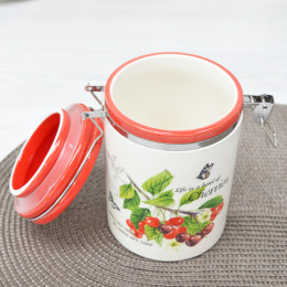 Банка 900мл с клипсой "Вишня"