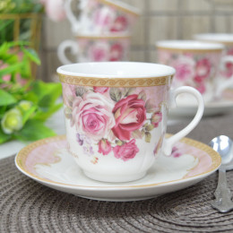 Кофейный набор 12 предметов 140мл "Роуз" форма классическая