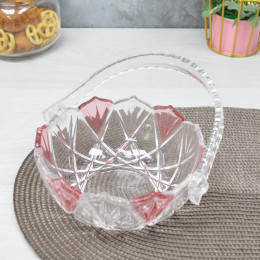 SATURN Корзинка с ручкой 160мм clear-rose
