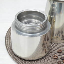 Кофеварка гейзерная 300мл на 6 порций из нержавеющей стали