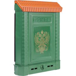 Ящик почтовый пластиковый индивидуальный, с наклейкой ПРЕМИУМ зелен Ковров