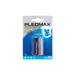 Батарейки Pleomax 6F22-1S SUPER HEAVY DUTY Zinc