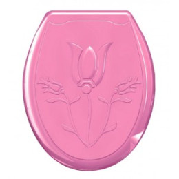 Сиденье для унитаза жесткое "Лилия" розовое 104-402-00-03