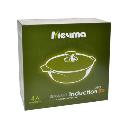 Жаровня 4л 28см Гранит black Induction Pro