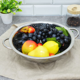 Дуршлаг 30см нержавеющая сталь с 2-мя ручками