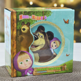 Набор детской посуды 3 предмета "Маша и Медведь. Азбука"