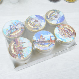 Набор стеклянных банок подарочный из 6-ти шт "Москвичка" банка 0,45л с крышкой ТО-82