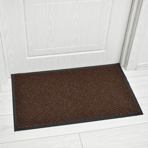 Коврик 50*80см влаговпитывающий FLOOR MAT "Ёлочка", коричневый