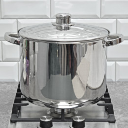 Кастрюля 10л нержавеющая сталь с мерной шкалой, тройное дно