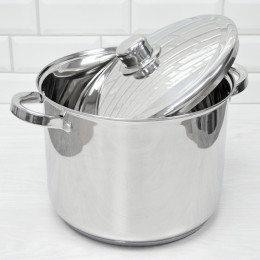 Кастрюля 10л нержавеющая сталь с мерной шкалой, тройное дно