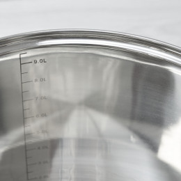 Кастрюля 10л нержавеющая сталь с мерной шкалой, тройное дно