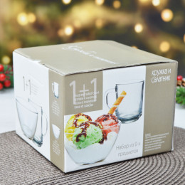 Набор 2 предмета кружка 250мл, салатник 450мл "Цветочный аромат" VIP