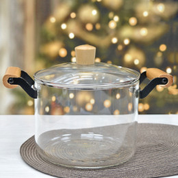 Кастрюля 4,5л стеклянная с крышкой BZ-BH-176