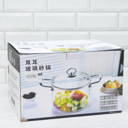 Кастрюля 4,5л стеклянная с крышкой BZ-BH-176