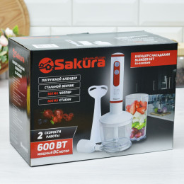 Блендерный набор SA-6240SWR 600Вт DC мотор, венчик, чоппер, стакан