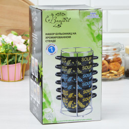 Набор бульонниц 6 предметов на подставке 6015-6MS