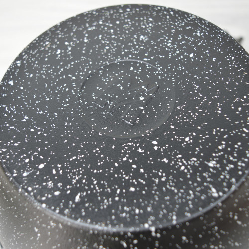 Ковш 1,2л Гранит black со съемной ручкой и стеклянной крышкой