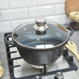 Кастрюля 3л со стеклянной крышкой Гранит тм Традиция