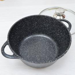 Кастрюля 3л со стеклянной крышкой Гранит тм Традиция