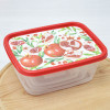 Комплект контейнеров для продуктов 3шт 0,5л; 0,85л; 1,5л, прямоугольные с декором красный