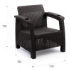 Кресло "Ротанг-плюс" 730*700*790мм без подушки мокко