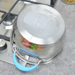 Кастрюля 2,4л нерж, капсульное дно Barton Steel коричневые ручки