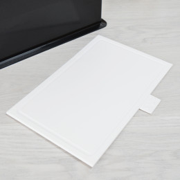 Доска разделочная пластиковая 4шт 32*19,5см, черная подставка, белые доски