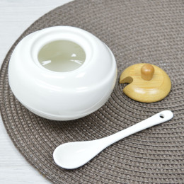 Банка 200мл с ложкой бамбук крышка 5519