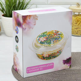 Кастрюля стеклянная 1л с крышкой для СВЧ S2358/3 BB451 L