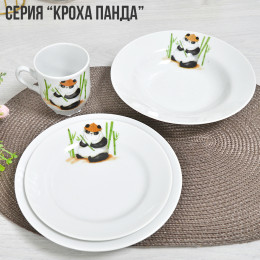 Тарелка 175мм мелкая форма Идиллия Кроха Панда