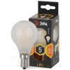 Лампа светодиодная Эра F-LED P45-5W-827-E14 frost филамент, шар мат., 5Вт, тепл, E14