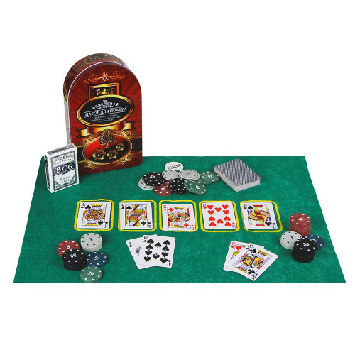 Набор для покера 24*15см в жестяном боксе