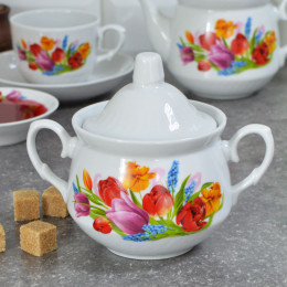 Сахарница 450мл форма Кирмаш Майский букет