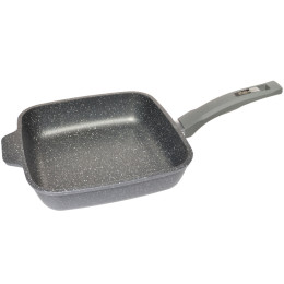 Сковорода 24*24см Гранит с несъемной ручкой и стеклянной крышкой