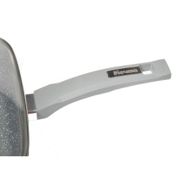 Сковорода 24*24см Гранит с несъемной ручкой и стеклянной крышкой