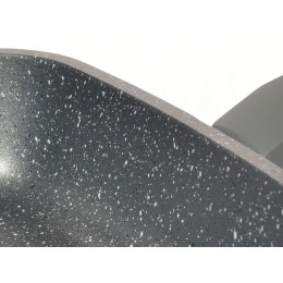 Сковорода 24*24см Гранит с несъемной ручкой и стеклянной крышкой