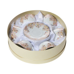 Чайный набор 12 предметов 250мл в круглой коробке 84641