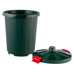 Бак 105л с крышкой на колесах, цвет микс