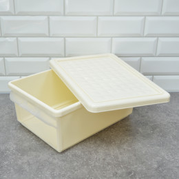 Ящик универсальный 15л с откидной стенкой Tule светло-бежевый