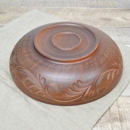 Салатник 1,4л декор красная глина