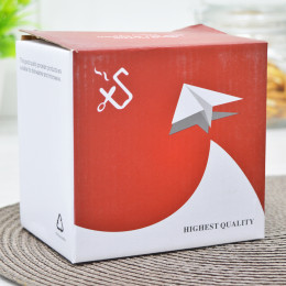 Кружка 380мл Happy Day с крышкой и ложкой синяя