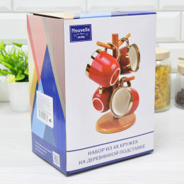 Набор кружек 4шт 320мл на подставке Royal line. Emerald