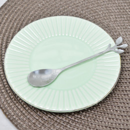 Чашка 200мл Рельеф салатовая с блюдцем и ложкой