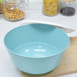 Миска 3л "Bergamo" с крышкой с декором зеленый